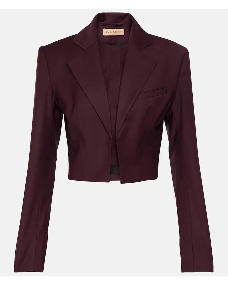 Aya Muse Cropped-Blazer Sylva aus Wolle Burgund