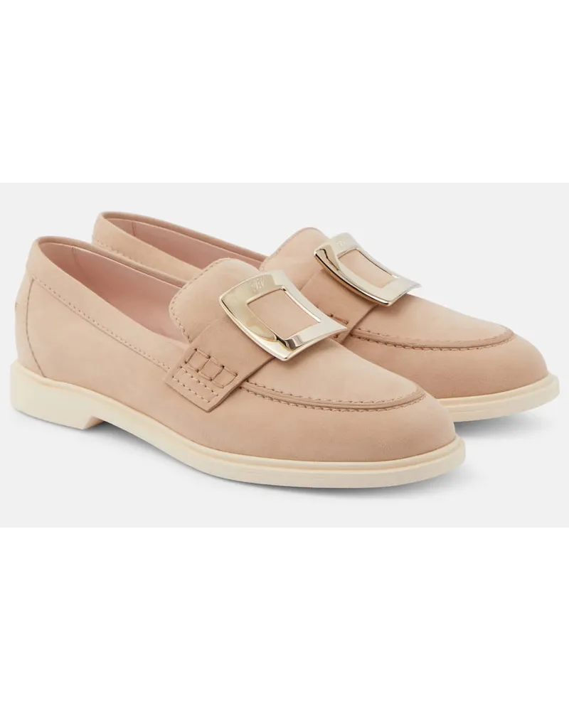 Roger Vivier Loafers Summer aus Veloursleder Nude