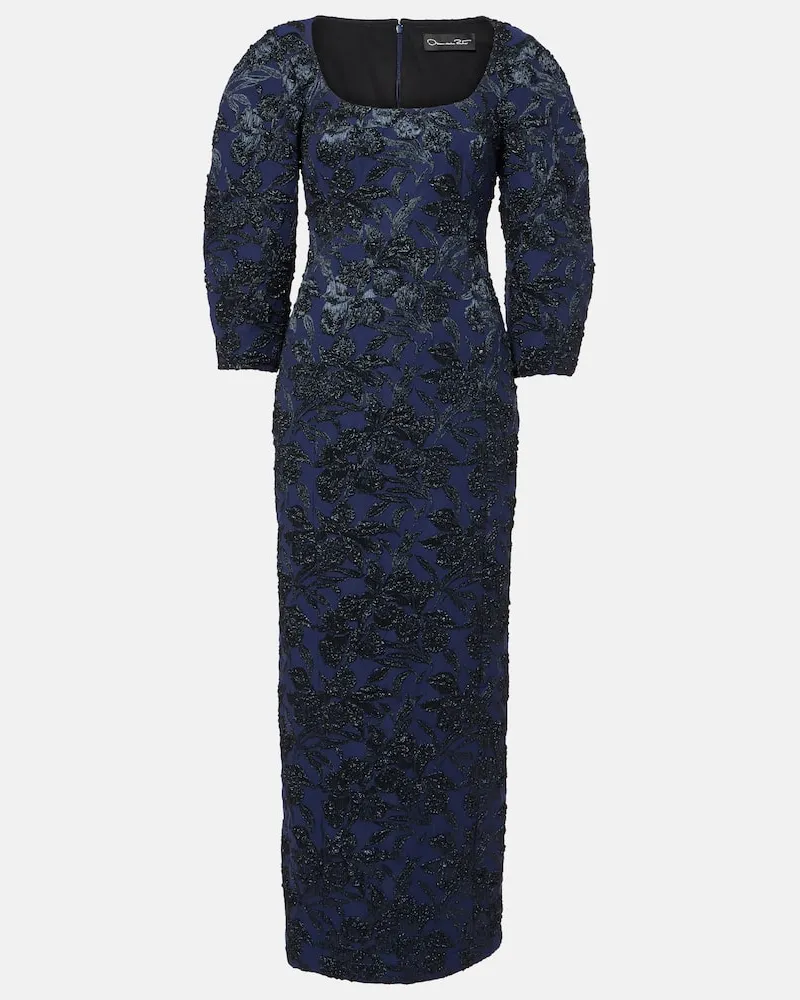 Oscar de la Renta Robe aus Jacquard Blau