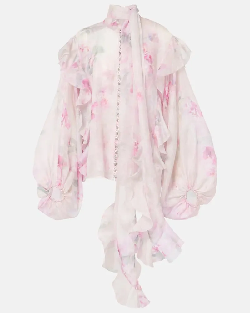 Zimmermann Bedruckte Bluse Crush Pink