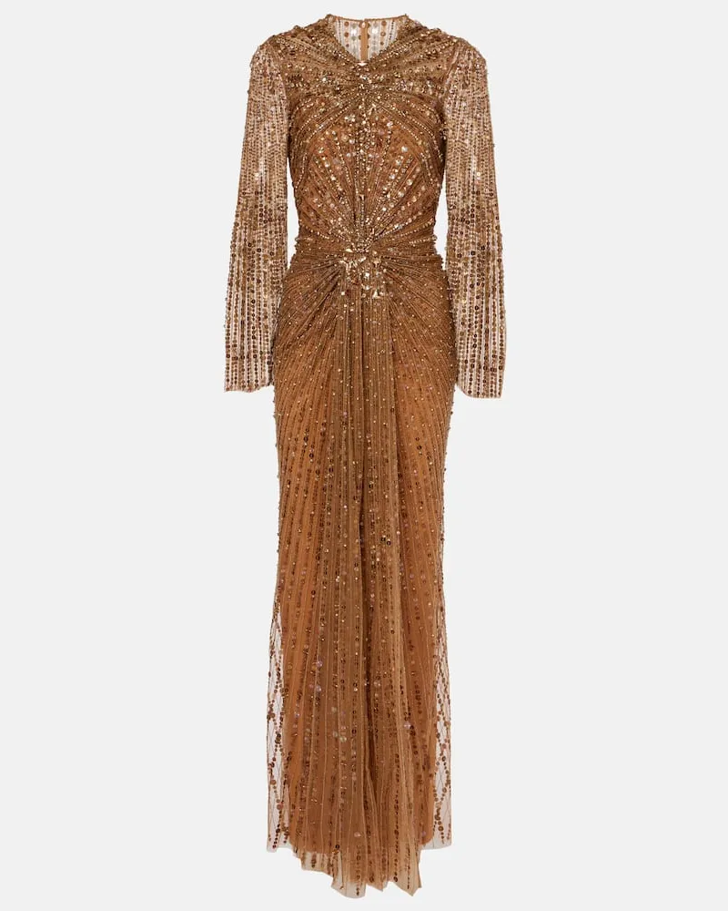 Jenny Packham Robe Anja mit Pailletten Metallic