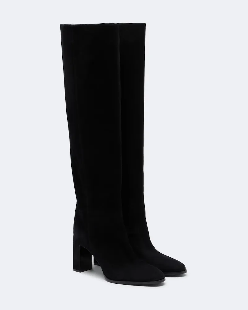 Jimmy Choo Overknee-Stiefel Caly aus Veloursleder Schwarz