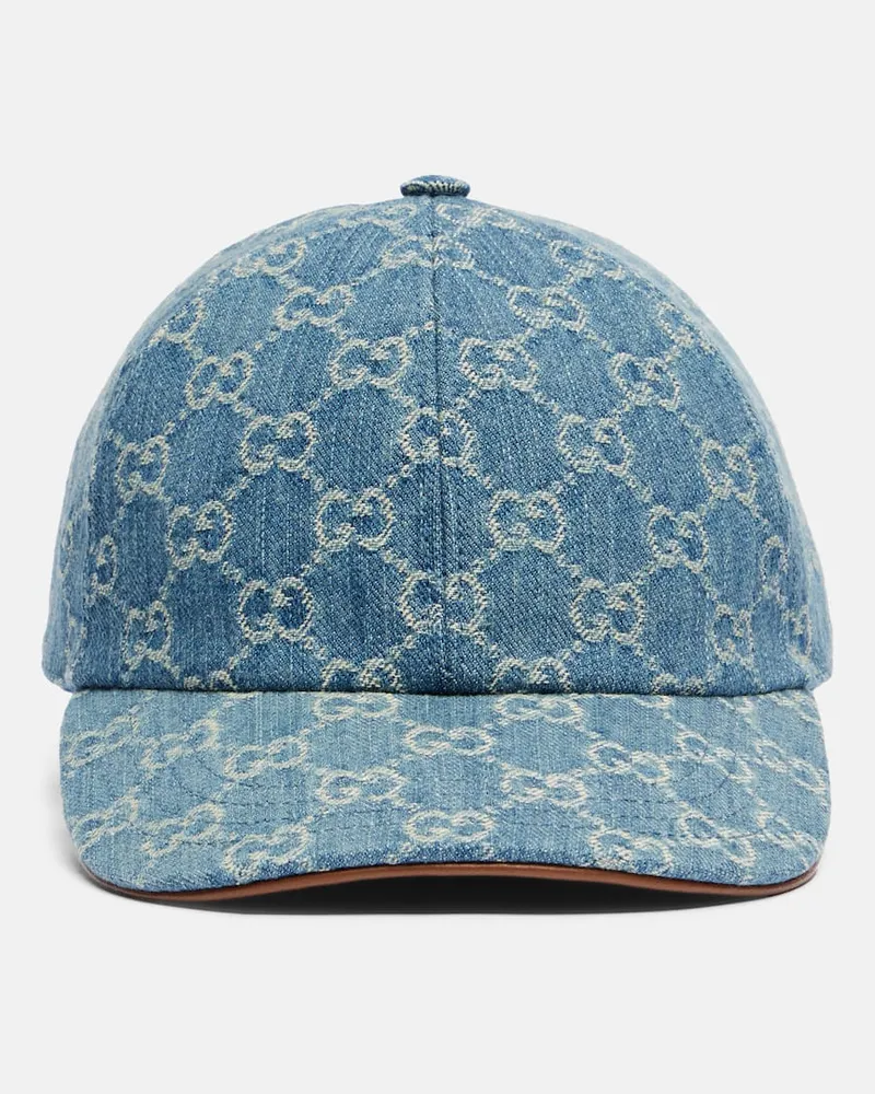 Gucci Baseballcap GG aus Baumwoll-Canvas Blau