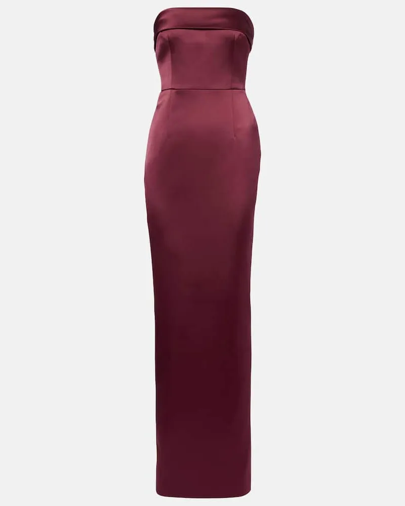 The New Arrivals Ilkyaz Ozel Robe Rhea aus Satin Burgund