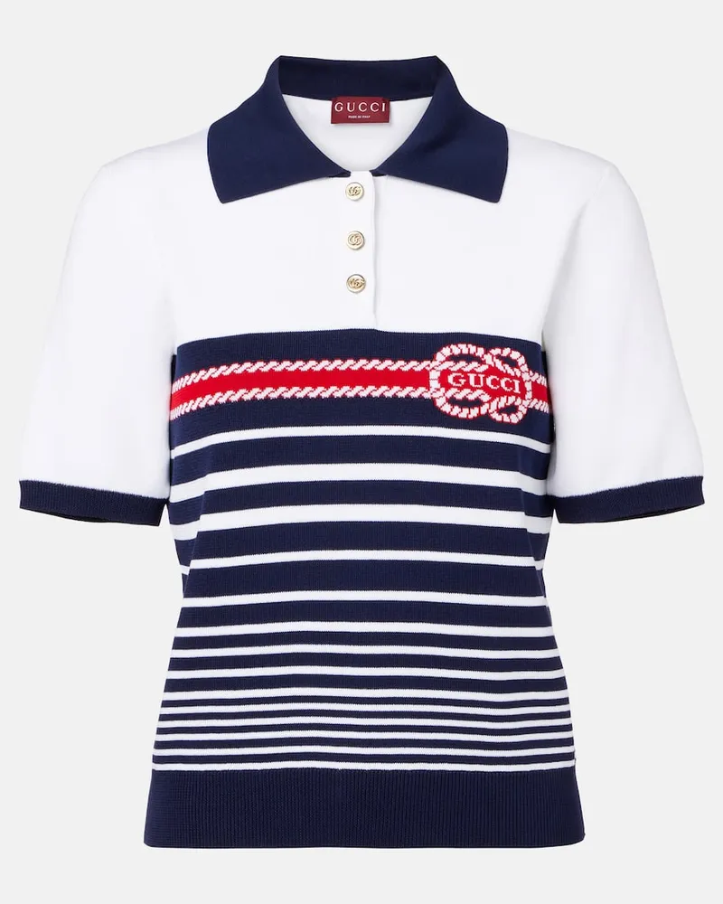 Gucci Polohemd aus Baumwolle Multicolor