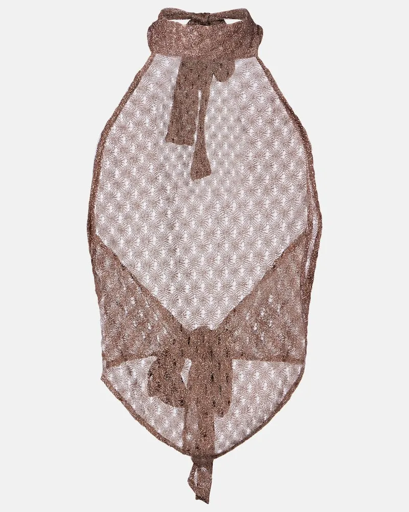 Missoni Top aus Häkelstrick Braun
