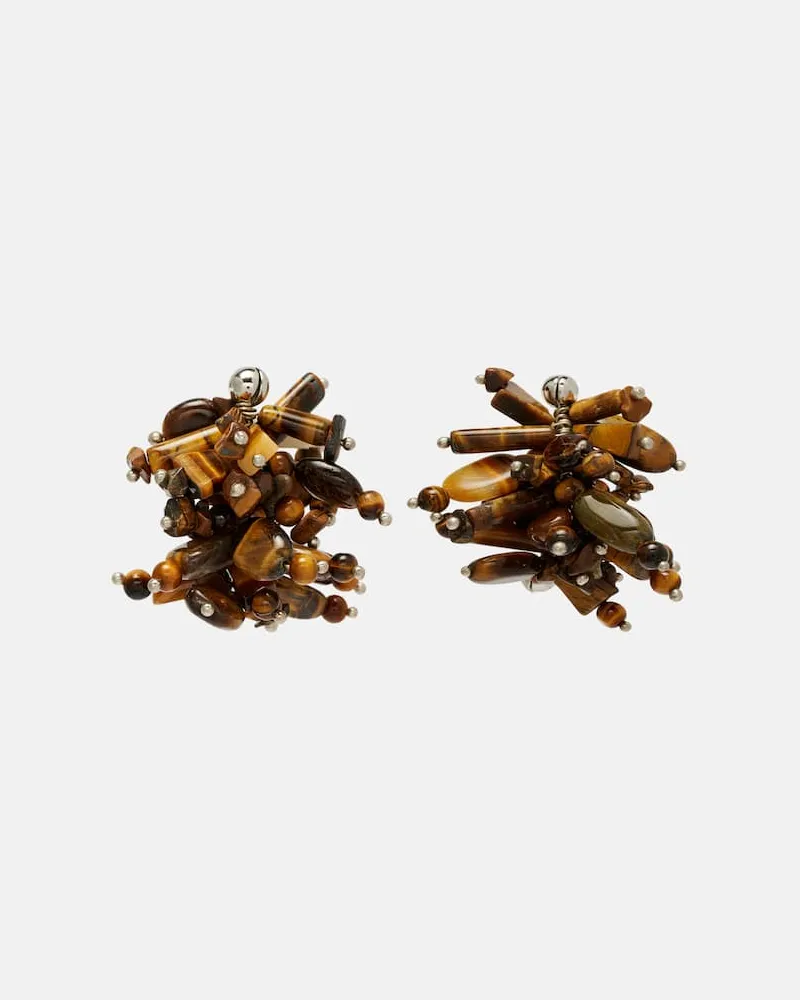 Dries van Noten Ohrringe mit Edelsteinen Braun