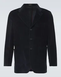 Rubinacci Blazer aus Baumwoll-Cord Blau