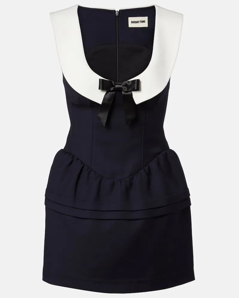 SHUSHU/TONG Minikleid aus Wolle Blau