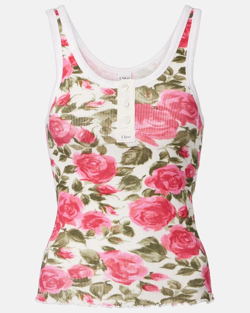 Chloé Chloé Top aus einem Baumwollgemisch Weiß