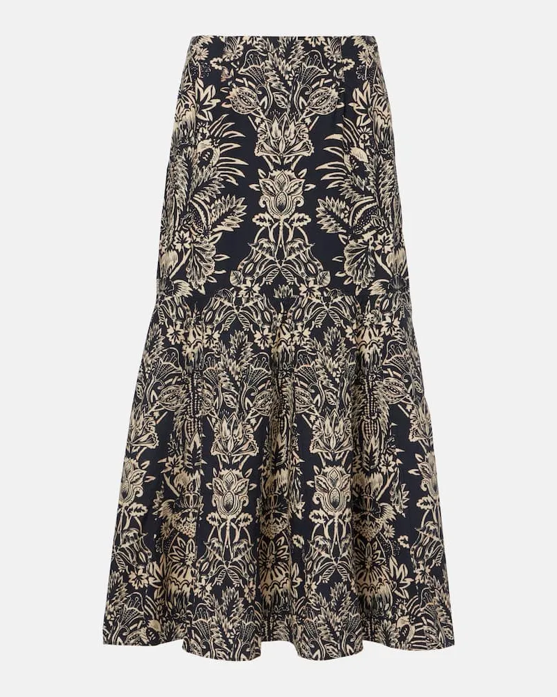 Ulla Johnson Midirock Clarisse aus Baumwollpopeline Schwarz