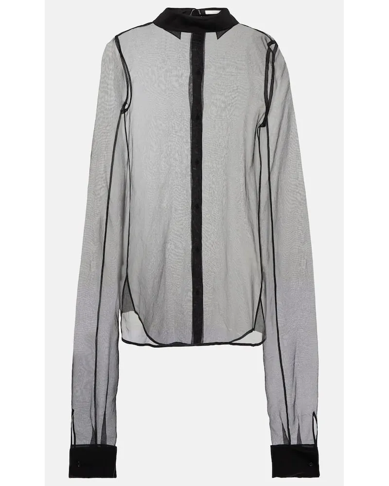 The Row Bluse Alastor aus Seidenorganza Schwarz