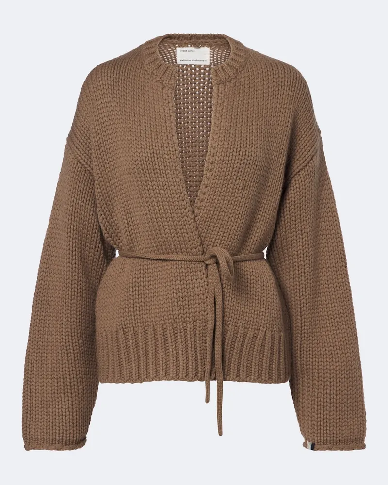 extreme cashmere Wickelcardigan N°384 Ginza aus Cashmere Braun