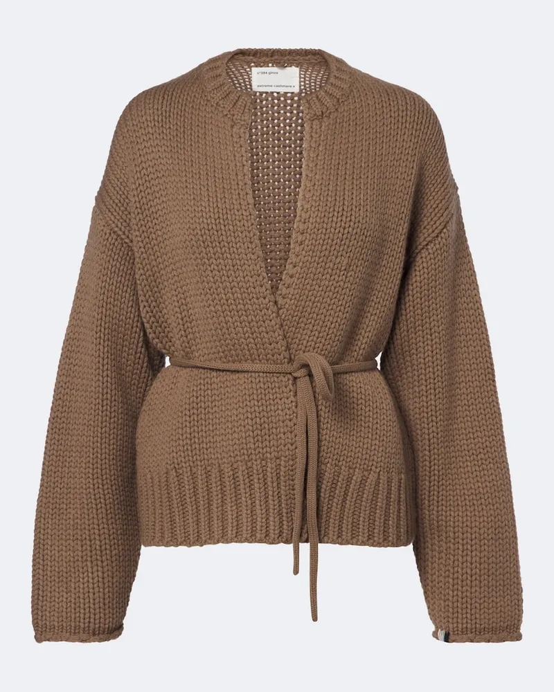 extreme cashmere Wickelcardigan N°384 Ginza aus Cashmere Braun