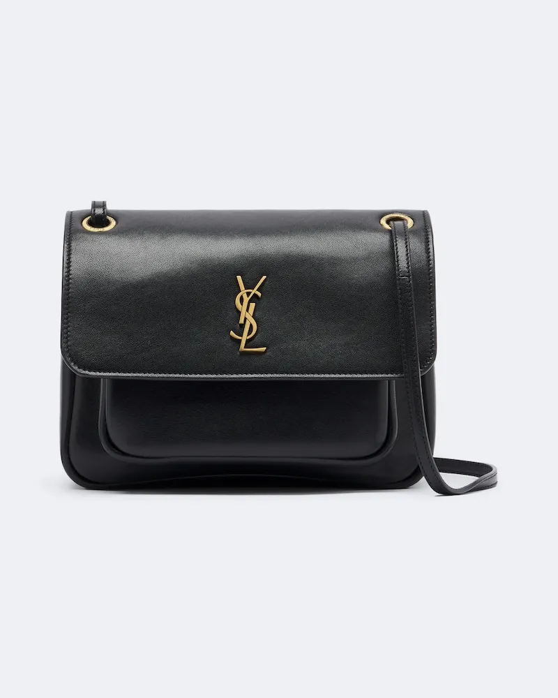 Saint Laurent Schultertasche Niki Cassandre aus Leder Schwarz