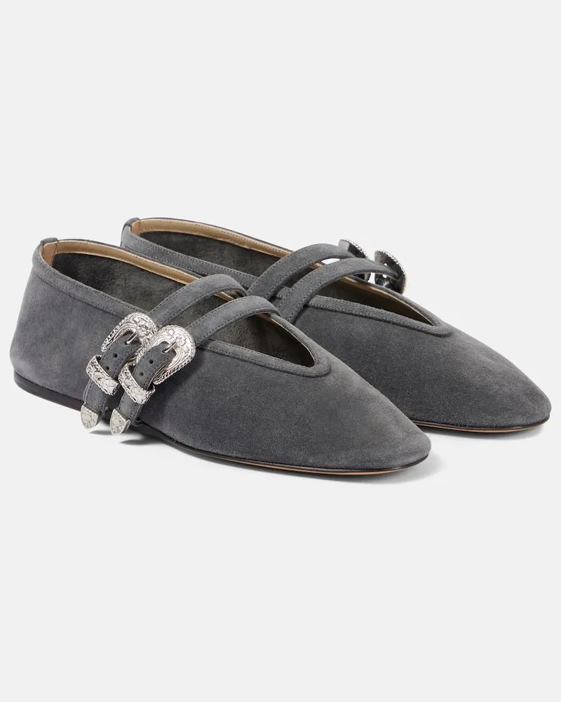 Le Monde Béryl Le Monde Béryl Ballerinas Claudia aus Veloursleder Grau