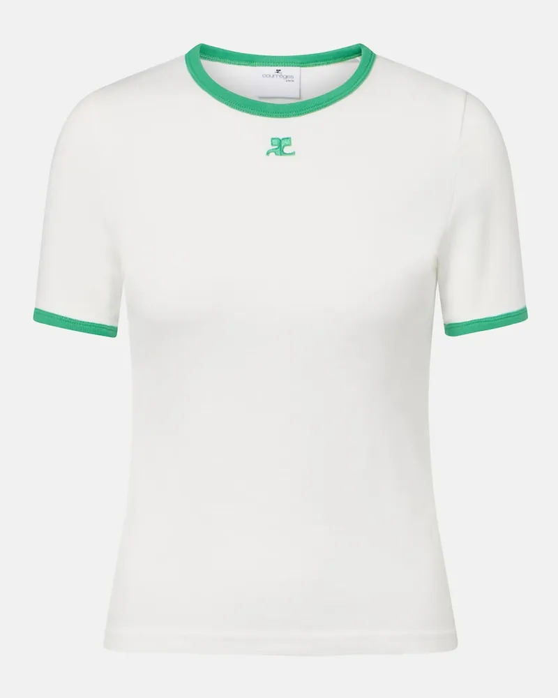 Courrèges Courrèges T-Shirt aus Baumwoll-Jersey Weiß
