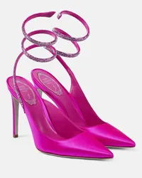 René Caovilla Verzierte Pumps Cleo aus Satin Pink