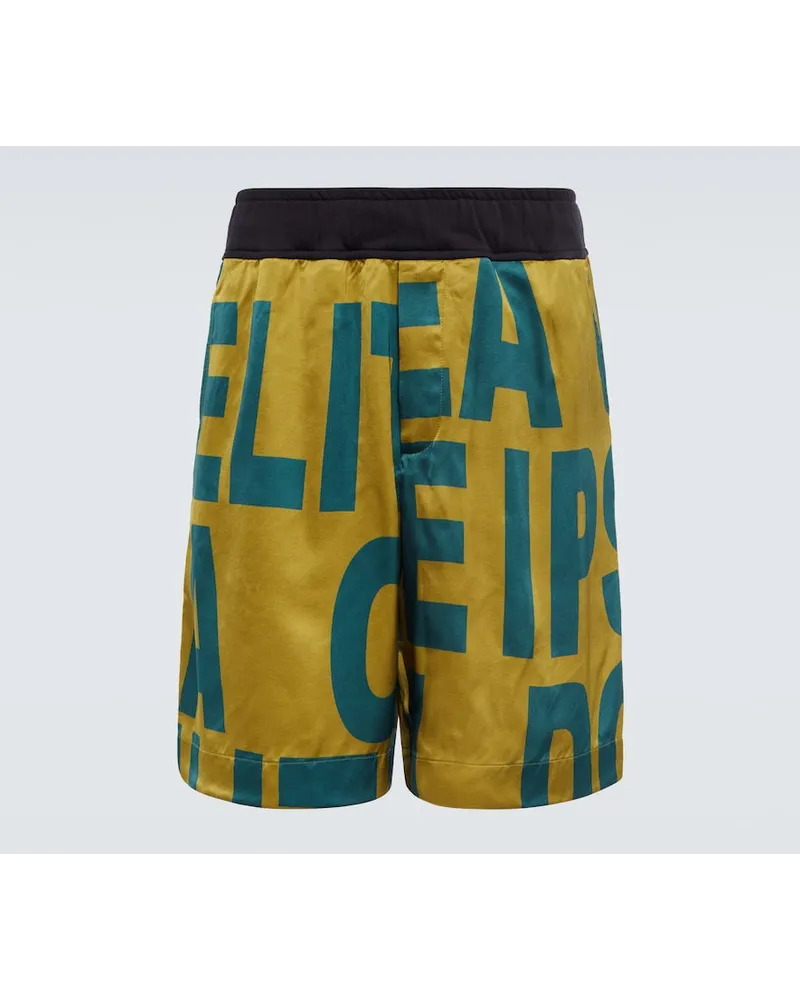 Dries van Noten Mid-Rise Shorts aus Jersey Gruen