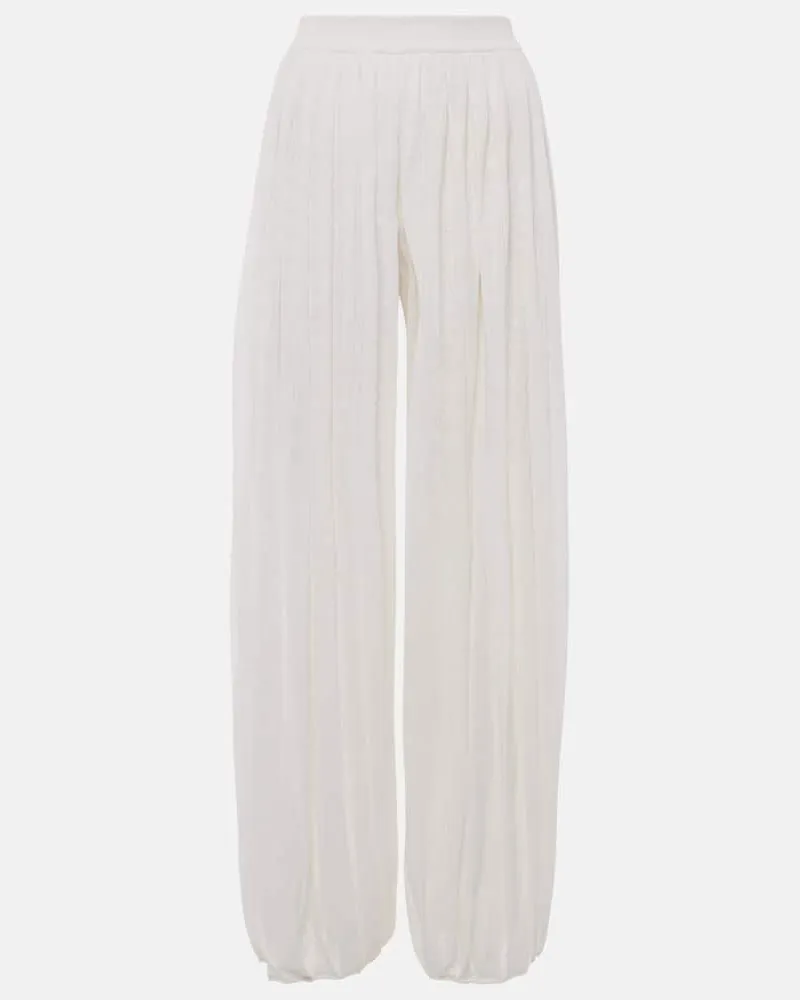 Loro Piana Palazzo-Hose Lanai aus einem Leinengemisch Weiß