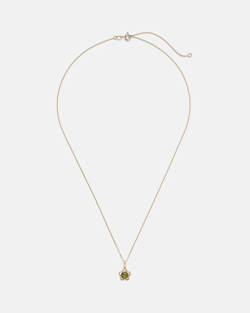 Stone & Strand Halskette Kensington aus 14kt Gelbgold mit Peridot Gold