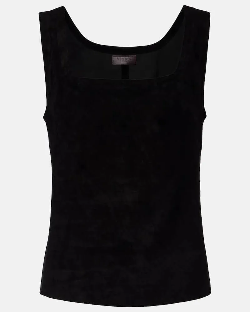 Stouls Top Edie aus Veloursleder Schwarz