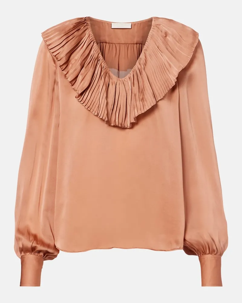 Ulla Johnson Top Liese aus Seidensatin Pink
