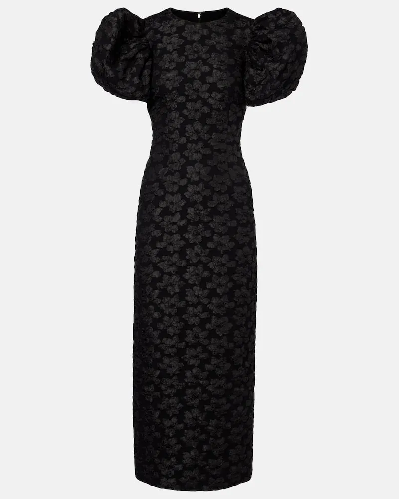 ROTATE Birger Christensen Midikleid aus Jacquard Schwarz