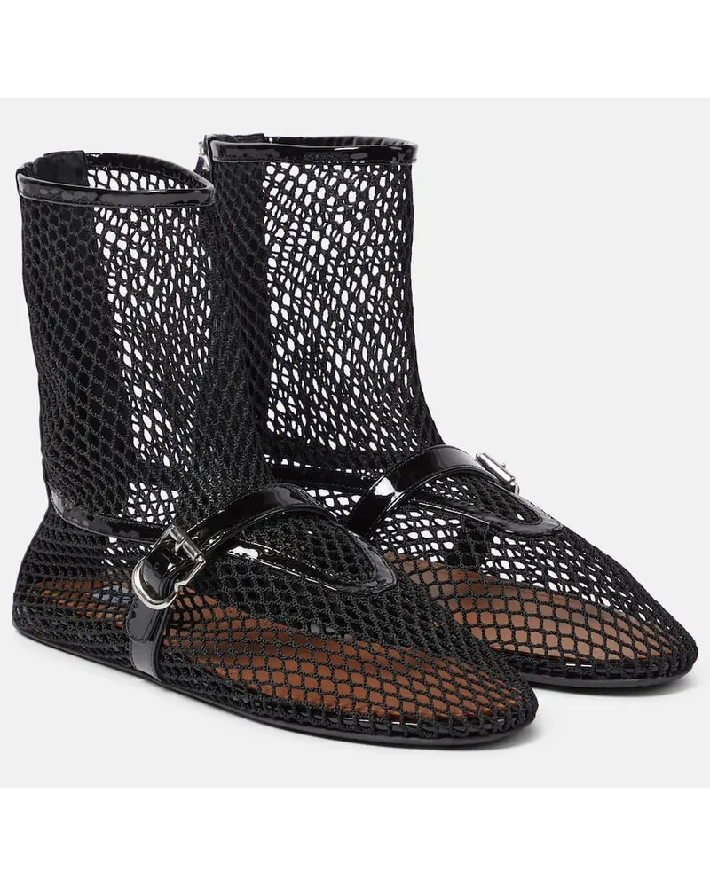 Alaïa Alaia Ankle Boots mit Lackleder Schwarz
