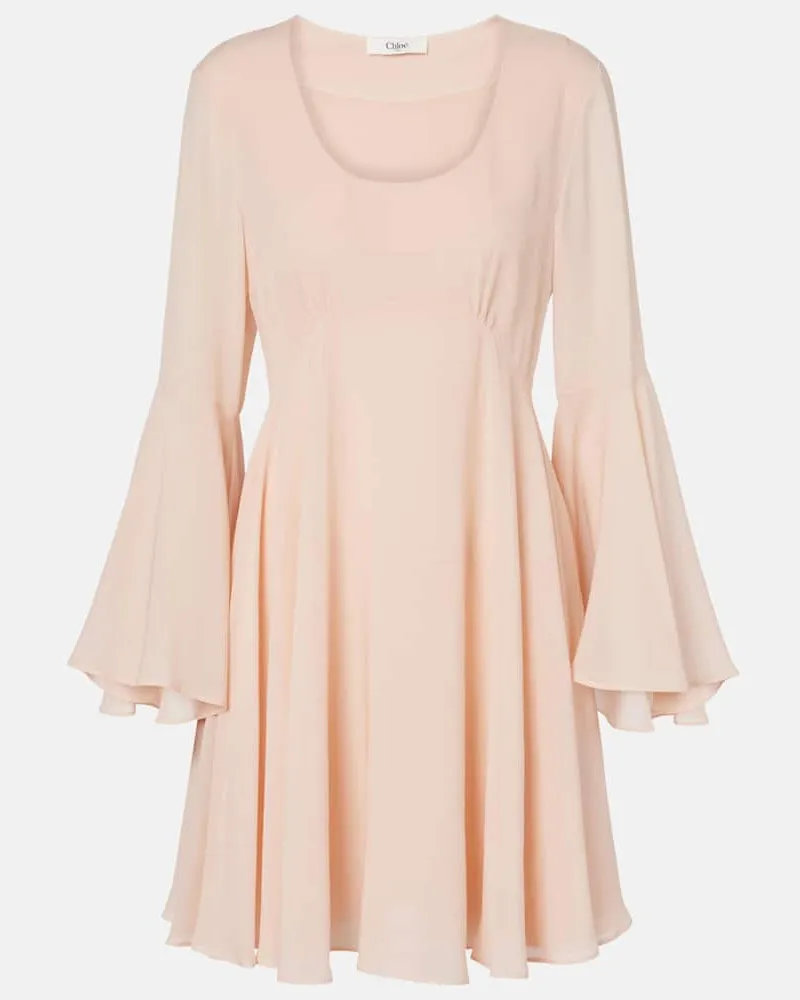 Chloé Chloé Minikleid aus Seiden-Georgette Rosa
