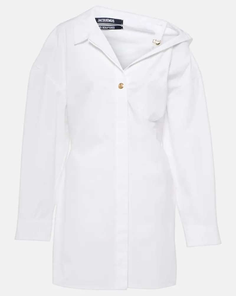 Jacquemus Hemdblusenkleid La Mini Robe Chemise Weiß
