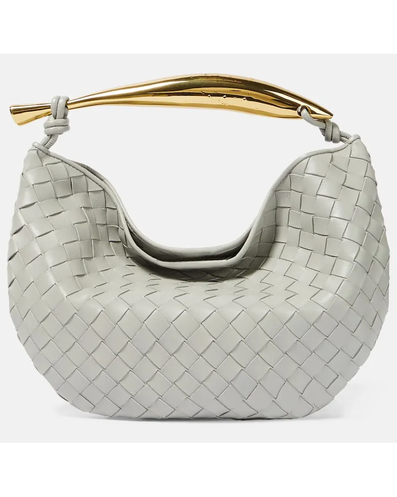 Bottega Veneta Tote Bag Sardine aus Leder Grau