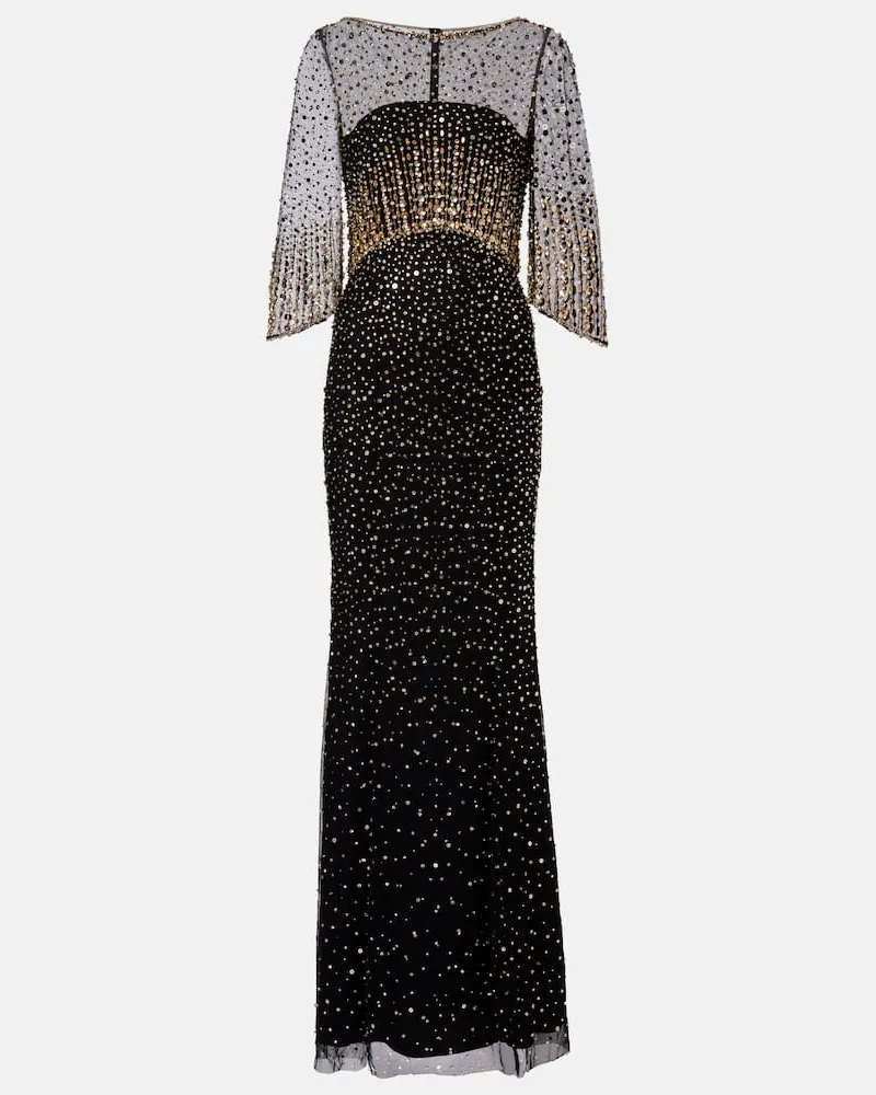 Jenny Packham Verzierte Robe Kiya Schwarz