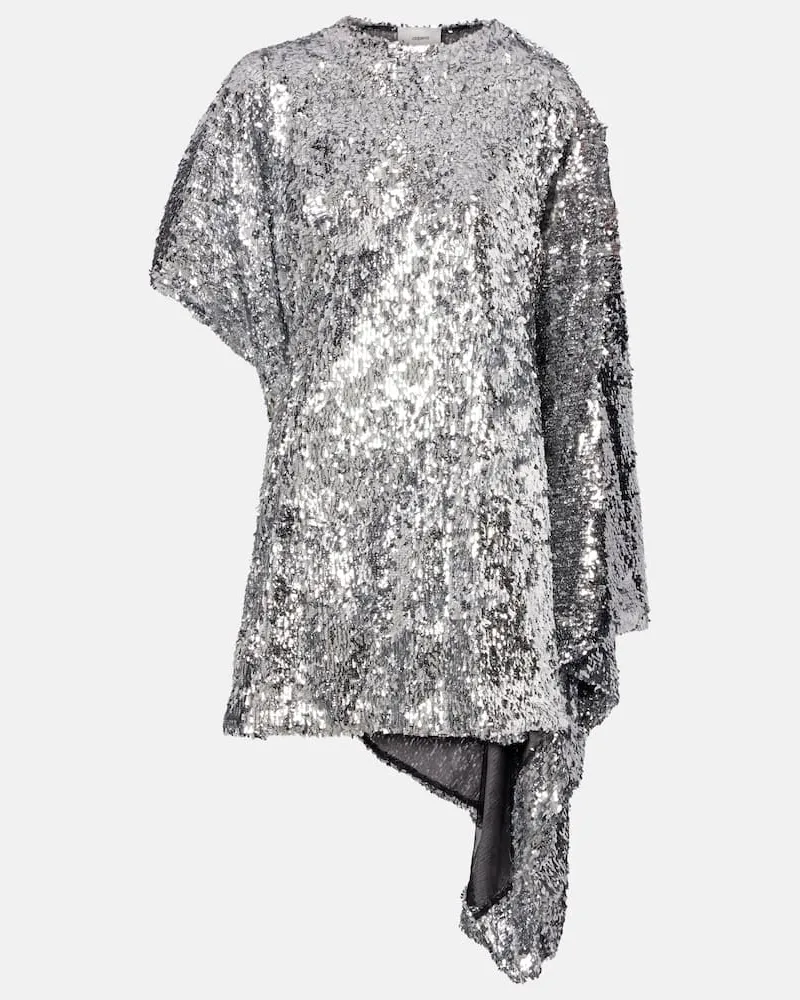 COPERNI Minikleid Zero Waste mit Pailletten Silber