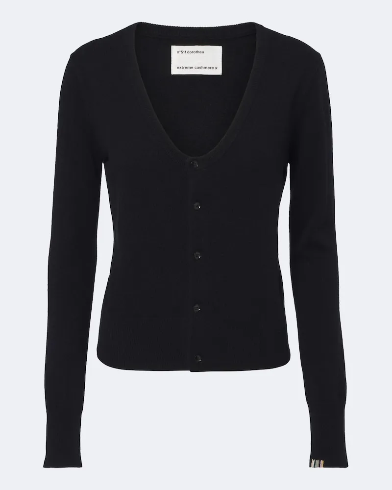 extreme cashmere Cardigan N°511 Dorothea aus Kaschmir Schwarz