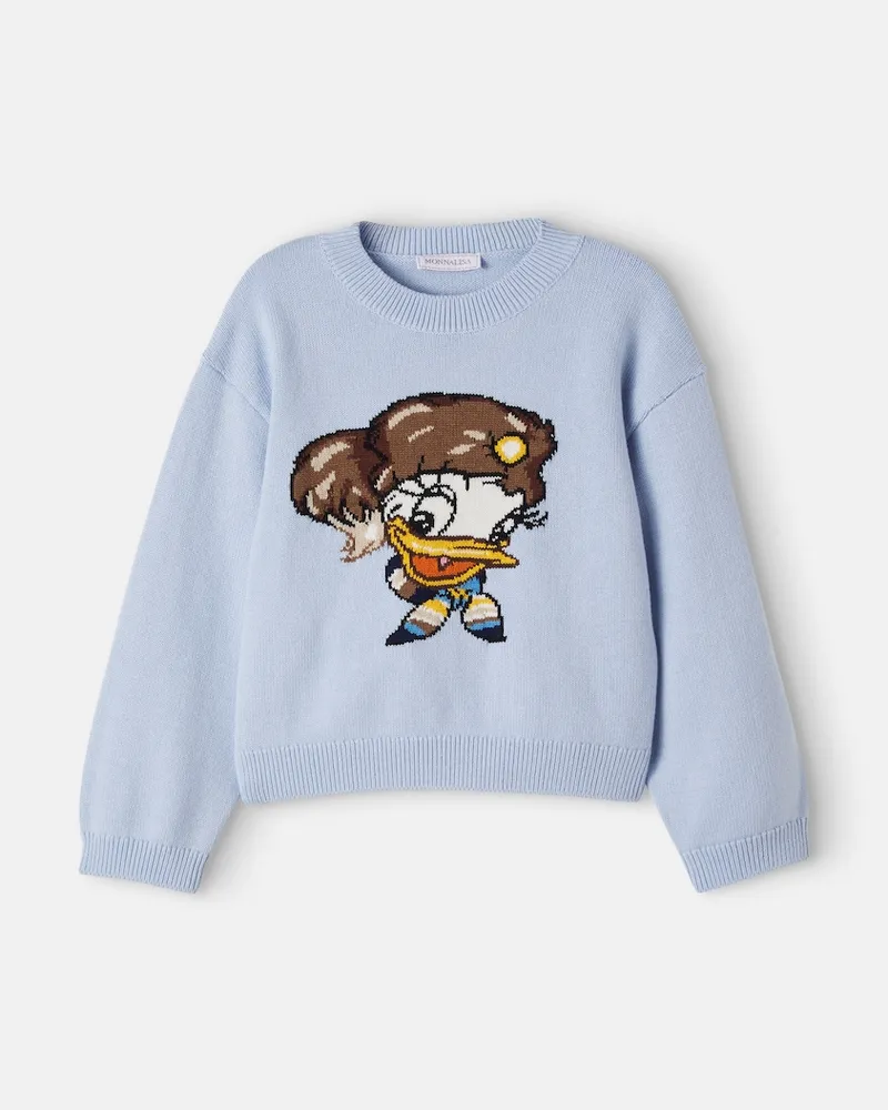 Monnalisa Pullover aus einem Baumwoll- und Wollgemisch Blau