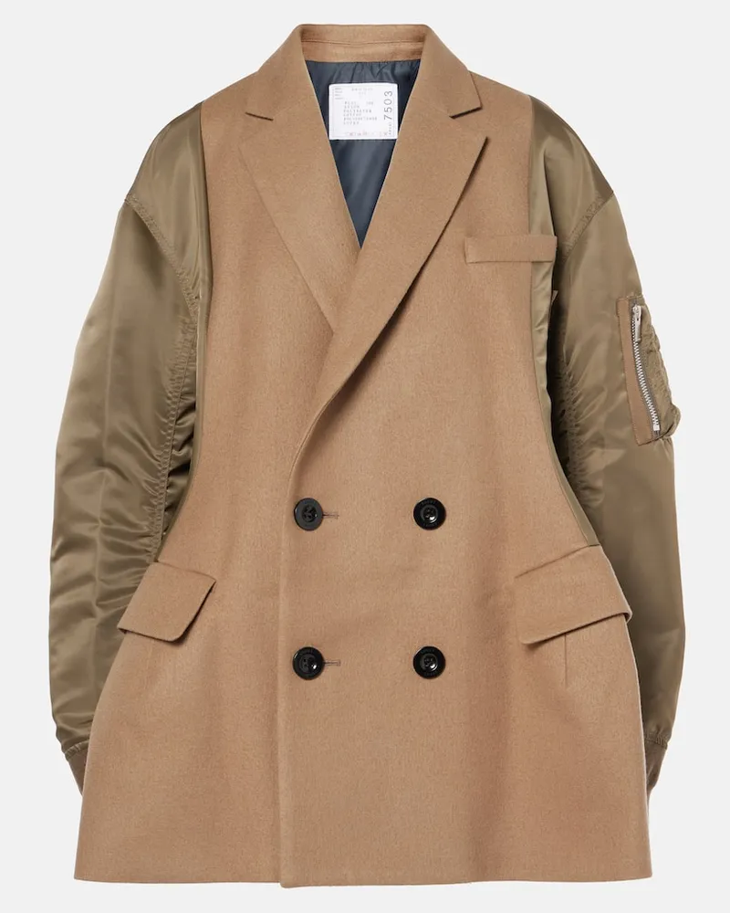 Sacai Jacke mit Wolle Beige