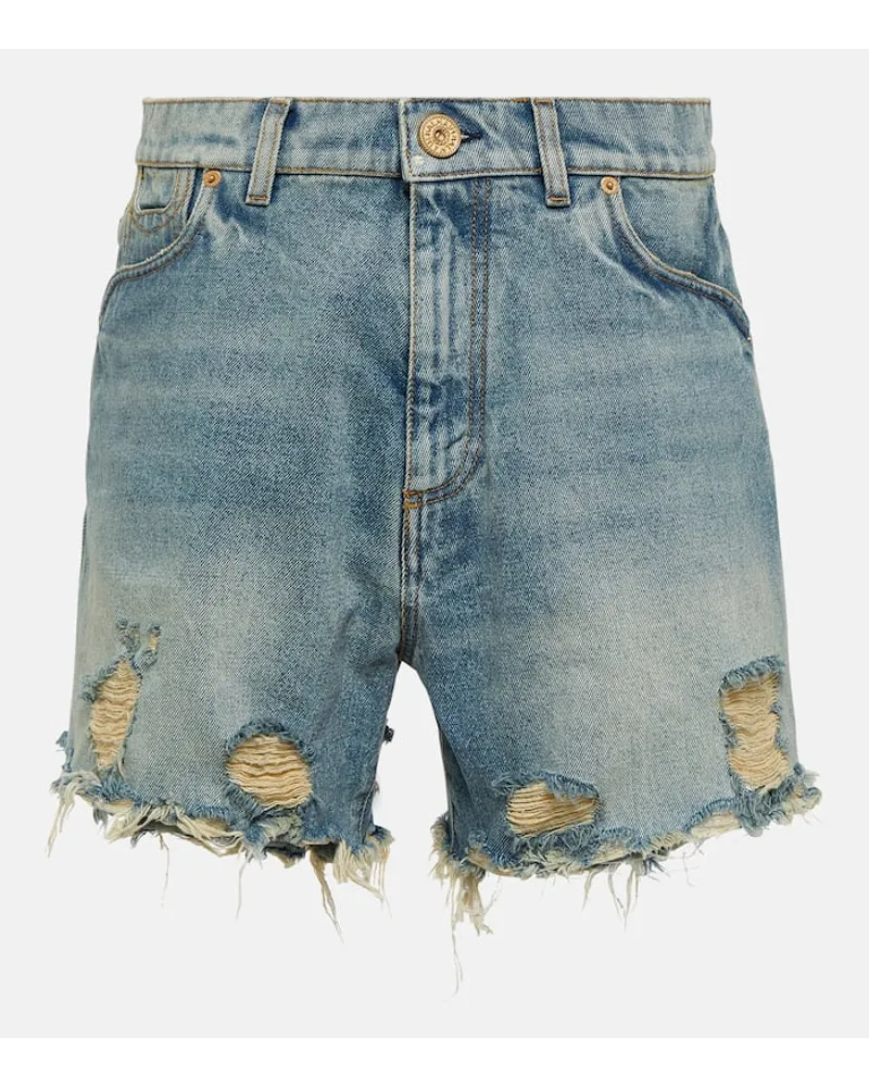 Balmain Shorts aus Denim Blau