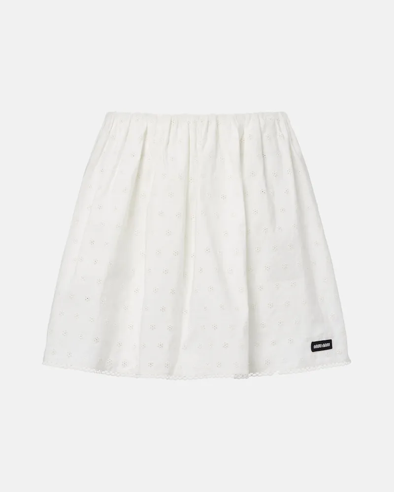 Miu Miu Minirock aus Popeline Weiß