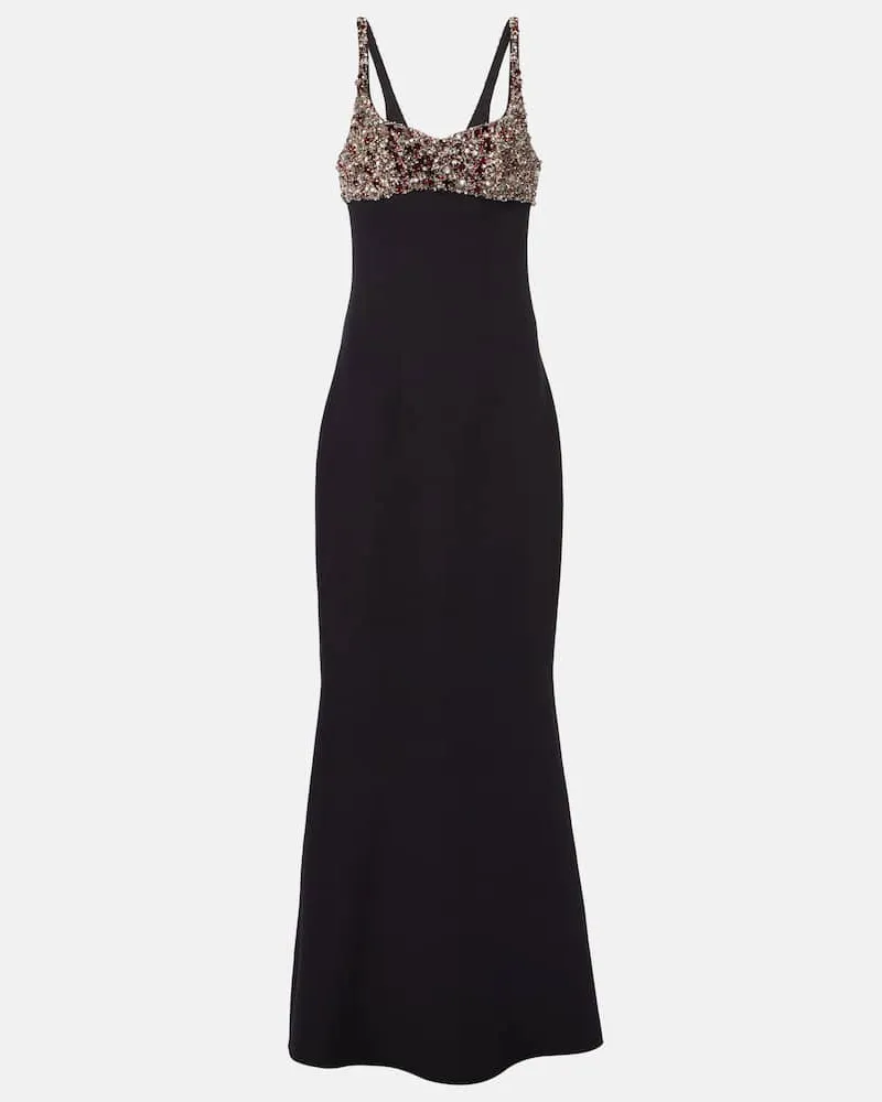 Safiyaa Robe mit Kristallen Schwarz