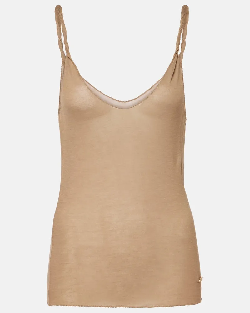 Tom Ford Top Bamboo aus Jersey Braun
