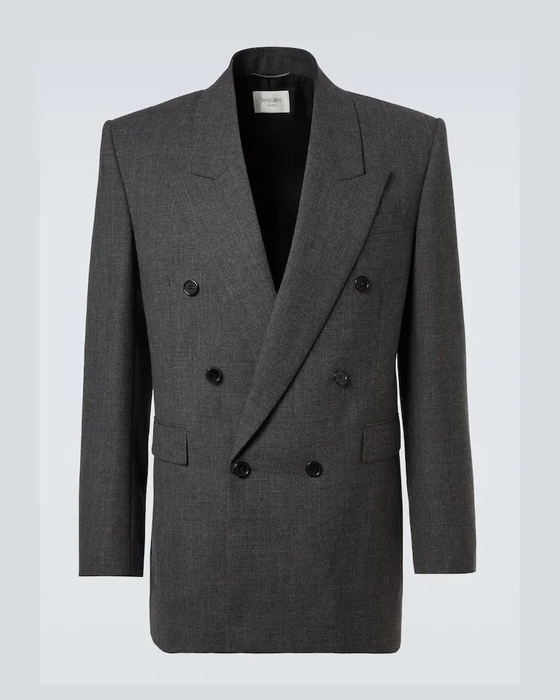 Saint Laurent Blazer aus Wolle Grau