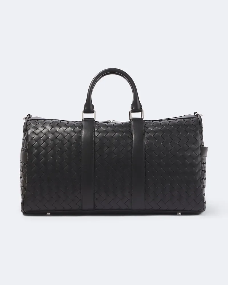 Bottega Veneta Weekender Intrecciato aus Leder Schwarz
