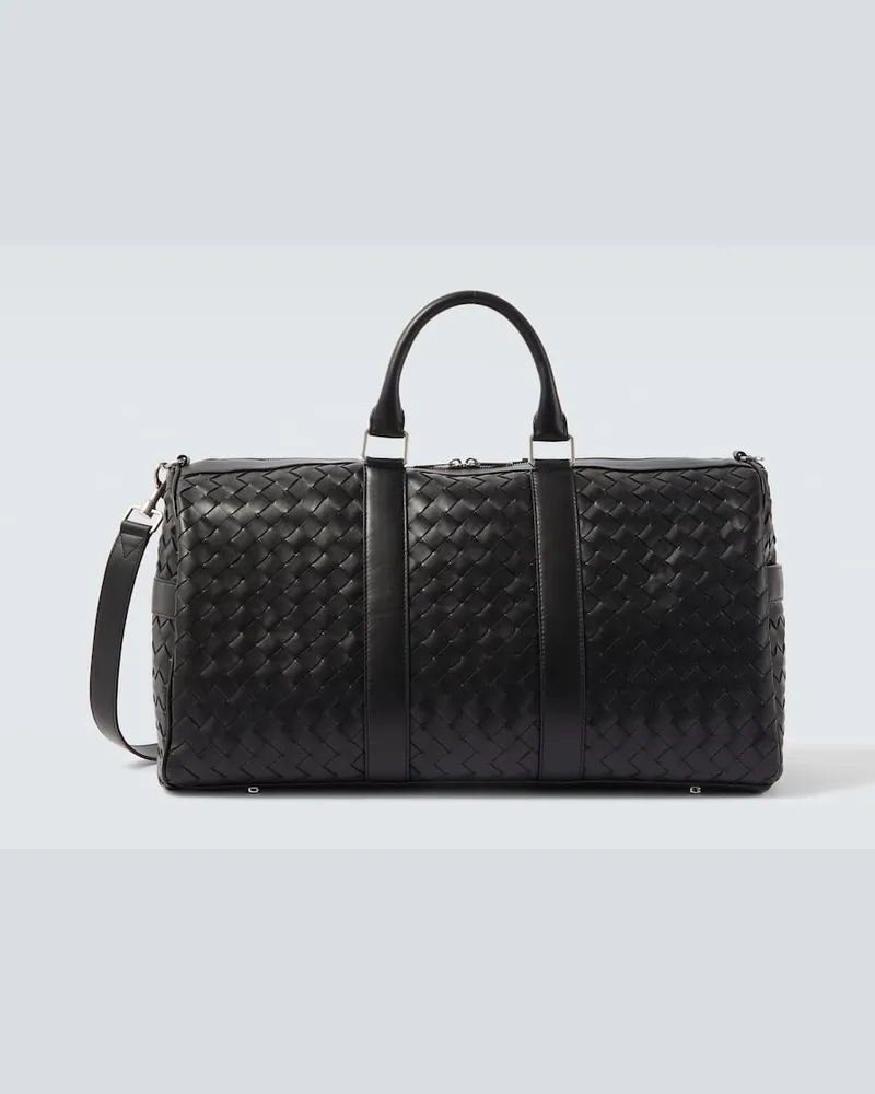 Bottega Veneta Weekender Intrecciato aus Leder Schwarz