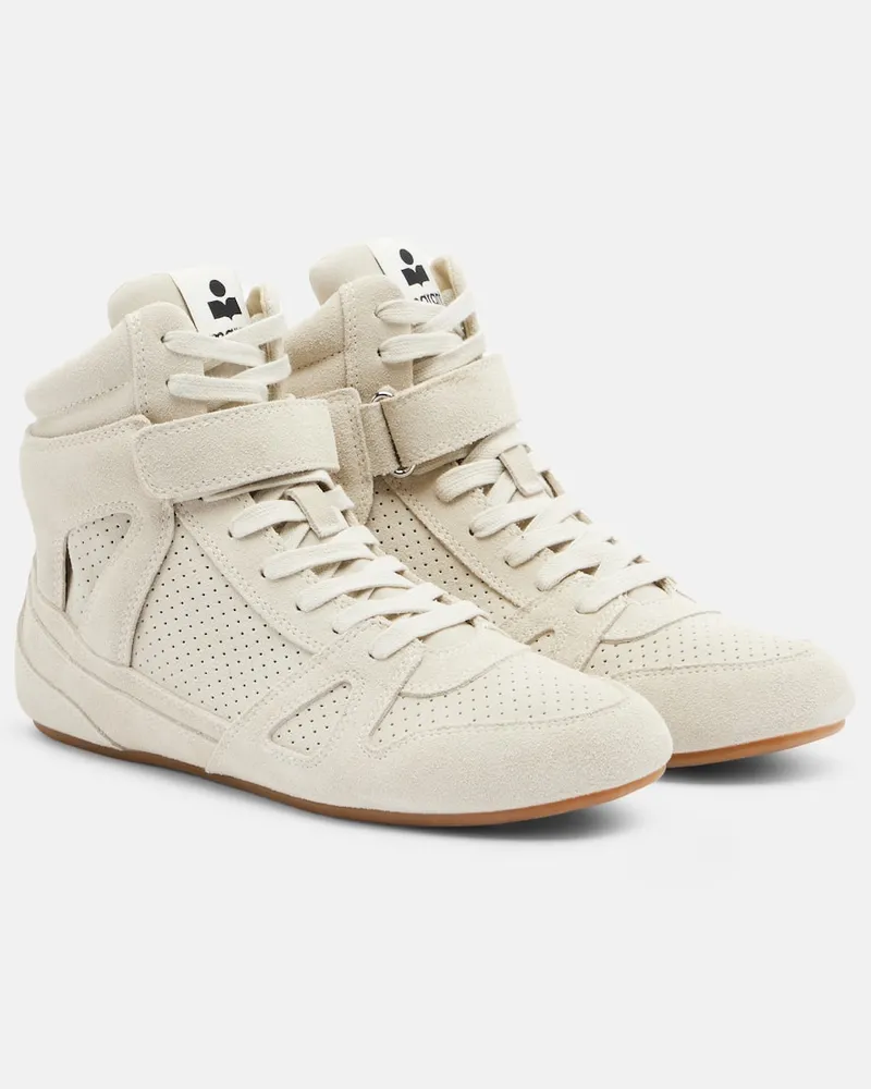 Isabel Marant High-Top Sneakers Senny aus Veloursleder Weiß