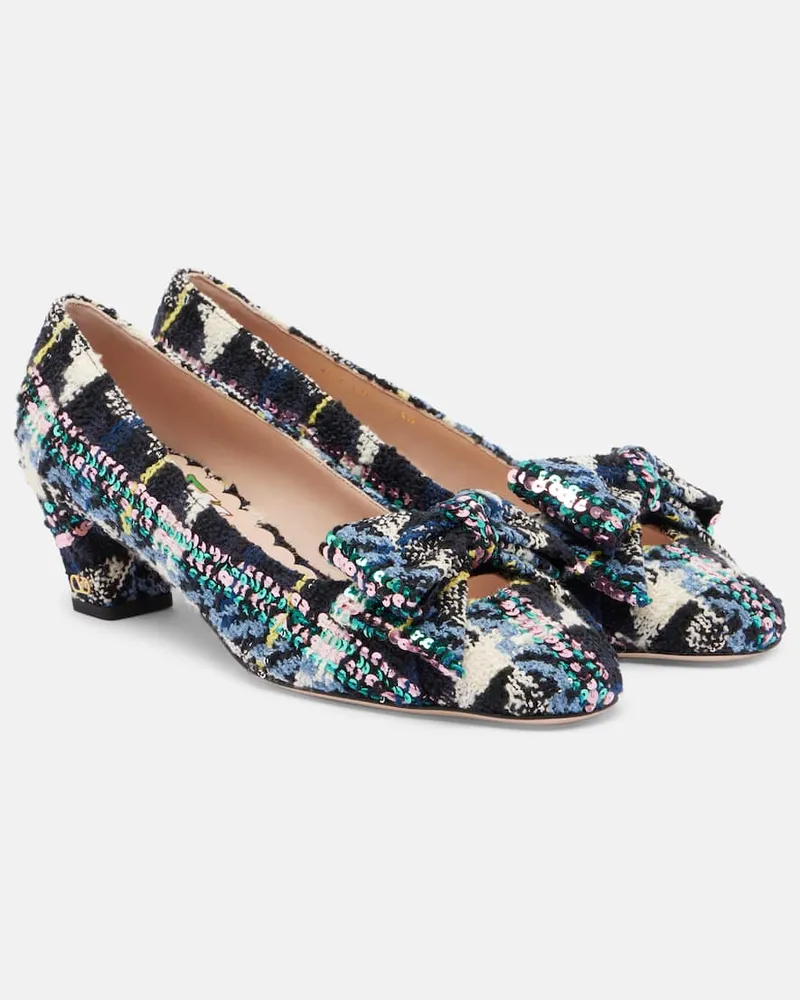 Valentino Garavani Pumps Bowow 45 aus Tweed Multicolor