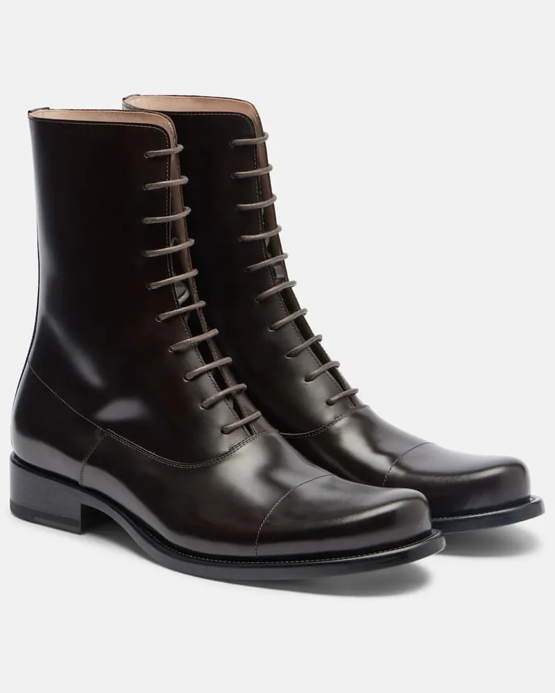 The Row Schnürstiefel Kai aus Leder Braun