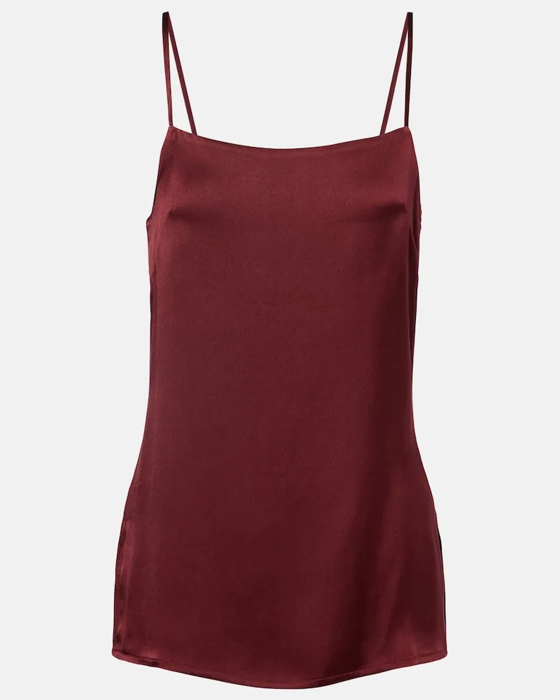 ASCENO Top Pisa aus Seidensatin Burgunderrot