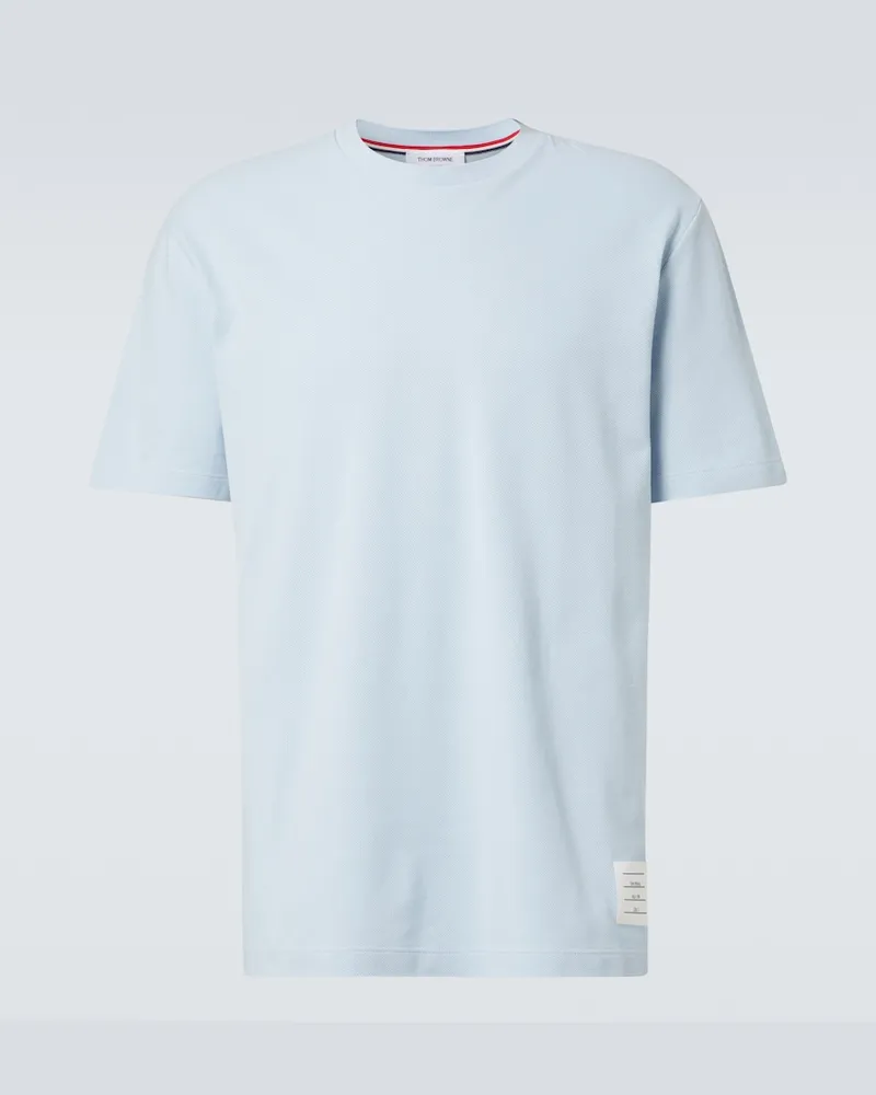 Thom Browne T-Shirt 4-Bar aus Baumwolle Blau