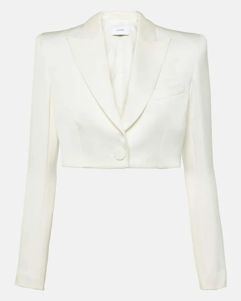 Alex Perry Cropped-Blazer aus Satin Weiã
